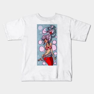 Silver Haired Mermaid Kids T-Shirt